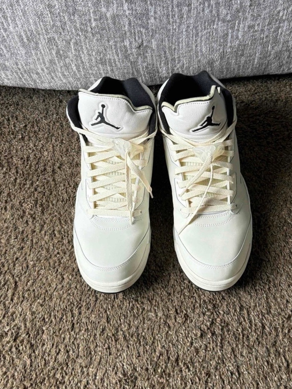 Jordan Men’s White and Black Mid-Top Sneakers